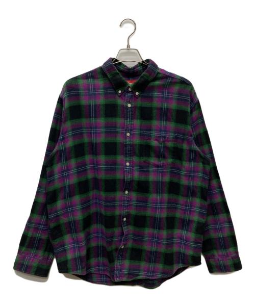 SUPREME（シュプリーム）SUPREME (シュプリーム) Brushed Plaid Flannel Shirt グリーン×パープル サイズ:ＸＬの古着・服飾アイテム