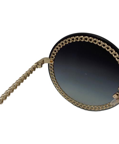CHANEL（シャネル）CHANEL (シャネル) ココマークチェーン付サングラス ブラック×ゴールド サイズ:58□18 135の古着・服飾アイテム