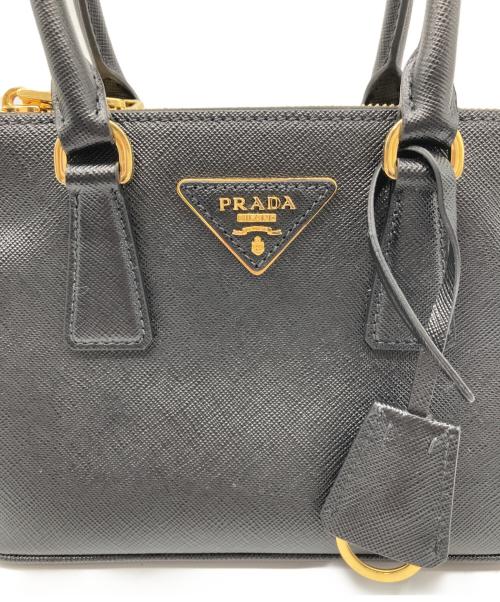 PRADA（プラダ）PRADA (プラダ) ガレリア サフィアーノレザー ミニバッグ ブラックの古着・服飾アイテム