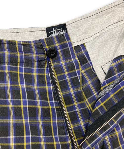 stussy（ステューシー）stussy (ステューシー) チェックハーフパンツ ブラック サイズ:36の古着・服飾アイテム