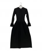 HARUNOBUMURATA×PLSTハルノブ ムラタ×プラステ）の古着「フレアニットワンピース/12-5405090」｜ブラック