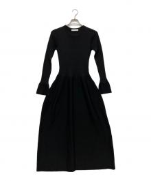 HARUNOBUMURATA×PLST（ハルノブ ムラタ×プラステ）の古着「フレアニットワンピース/12-5405090」｜ブラック