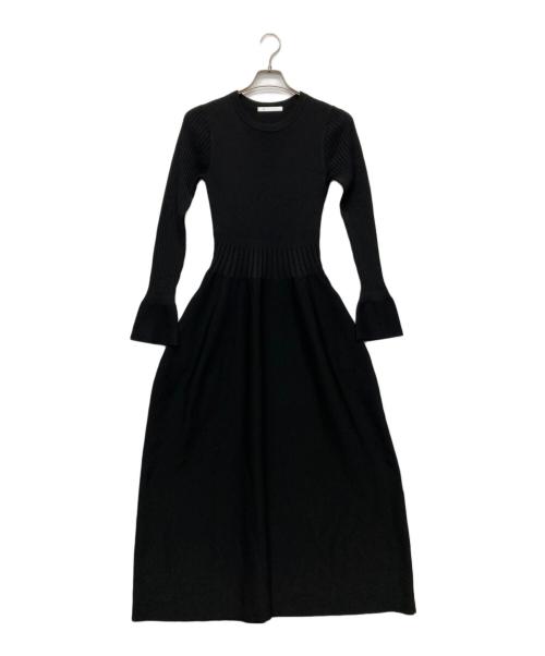 HARUNOBUMURATA（ハルノブ ムラタ）HARUNOBUMURATA (ハルノブ ムラタ) PLST (プラステ) フレアニットワンピース/12-5405090 ブラック サイズ:Ｍの古着・服飾アイテム