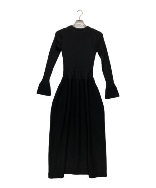 HARUNOBUMURATA（ハルノブ ムラタ）HARUNOBUMURATA (ハルノブ ムラタ) PLST (プラステ) フレアニットワンピース/12-5405090 ブラック サイズ:Ｍの古着・服飾アイテム