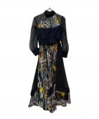 sacai×Jackson Pollock Studioサカイ×ジャクソン ポロック スタジオ）の古着「グラフィックプリーツ ワンピース」｜ブラック