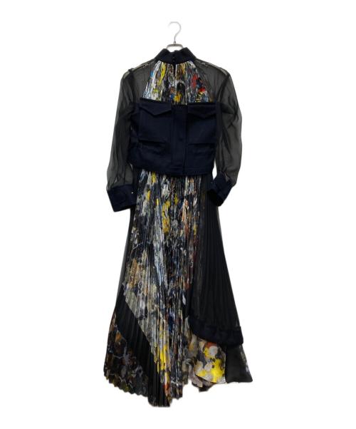 sacai（サカイ）sacai (サカイ) Jackson Pollock Studio (ジャクソンポロックスタジオ) グラフィックプリーツ ワンピース ブラック サイズ:2の古着・服飾アイテム