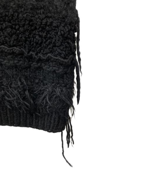 TAO COMME des GARCONS（タオ コムデギャルソン）TAO COMME des GARCONS (タオ コムデギャルソン) ウールナイロンフリンジニットベスト ブラック サイズ:Sの古着・服飾アイテム
