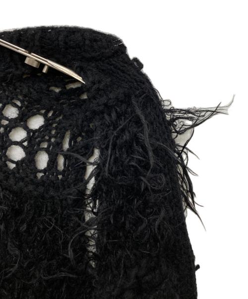 TAO COMME des GARCONS（タオ コムデギャルソン）TAO COMME des GARCONS (タオ コムデギャルソン) ウールナイロンフリンジニットベスト ブラック サイズ:Sの古着・服飾アイテム