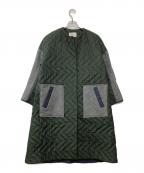 ENFOLDエンフォルド）の古着「PEタフタノーカラーコート/300CA330-1750」｜グリーン