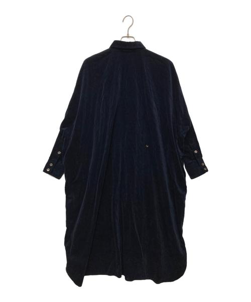 45R（フォーティファイブ・アール）45R (フォーティファイブ・アール) コーデュロイシャツワンピース ネイビーの古着・服飾アイテム