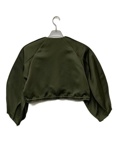 UN3D.（アンスリード）UN3D. (アンスリード) アウトシームショートブルゾン クロップドジャケット グリーン サイズ:36の古着・服飾アイテム