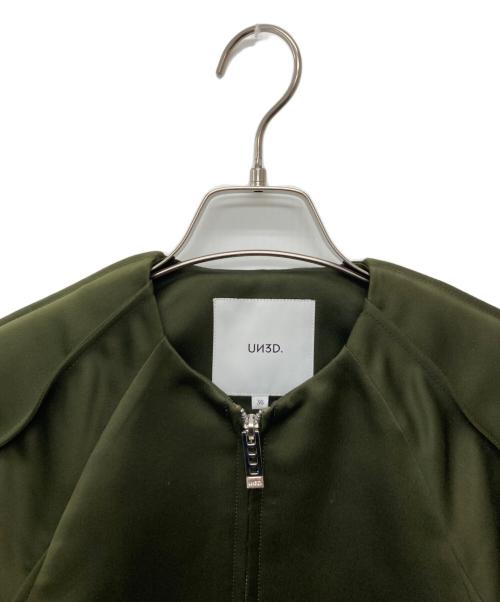 UN3D.（アンスリード）UN3D. (アンスリード) アウトシームショートブルゾン クロップドジャケット グリーン サイズ:36の古着・服飾アイテム
