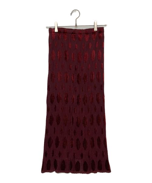 ISSEY MIYAKE FETE（イッセイミヤケフェット）ISSEY MIYAKE FETE (イッセイミヤケフェット) ラージドットプリーツスカート/IF64FG736 レッド サイズ:02の古着・服飾アイテム