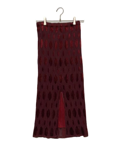 ISSEY MIYAKE FETE（イッセイミヤケフェット）ISSEY MIYAKE FETE (イッセイミヤケフェット) ラージドットプリーツスカート/IF64FG736 レッド サイズ:02の古着・服飾アイテム