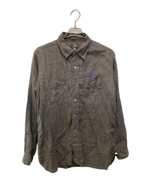 Needles（ニードルズ）Needles (ニードルズ) Blue Chambray Linen Work Shirt グレー サイズ:Sの古着・服飾アイテム