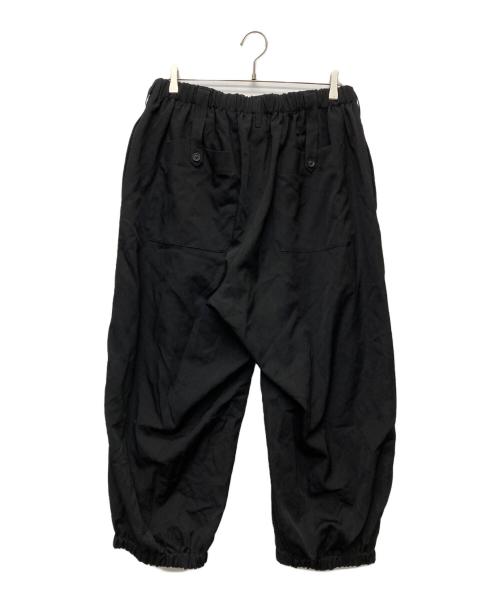Yohji Yamamoto pour homme（ヨウジヤマモト プールオム）Yohji Yamamoto pour homme (ヨウジヤマモト プールオム) シワギャバ タブ付きギャザーパンツ/HN-P32-100 ブラック サイズ:3の古着・服飾アイテム