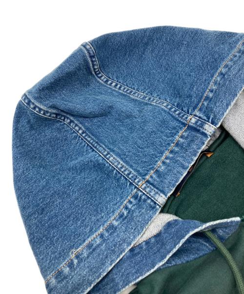 LOUIS VUITTON（ルイ ヴィトン）LOUIS VUITTON (ルイ ヴィトン) ハイブリッドデニム切り替えジップアップパーカー グリーン サイズ:XSの古着・服飾アイテム