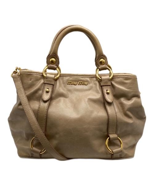MIU MIU（ミュウミュウ）MIU MIU (ミュウミュウ) VITELLO SHINE/RN0685 ベージュの古着・服飾アイテム
