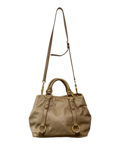 MIU MIU（ミュウミュウ）MIU MIU (ミュウミュウ) VITELLO SHINE/RN0685 ベージュの古着・服飾アイテム