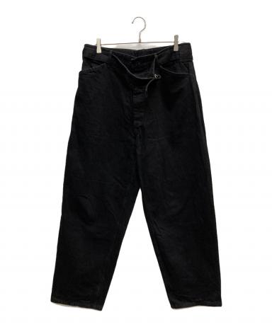 中古・古着通販】COMOLI (コモリ) ブラックデニム ベルテッドパンツ
