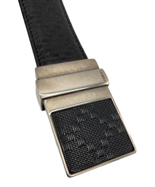 GUCCI（グッチ）GUCCI (グッチ) スクエアバックル ディアマンテ レザーベルト ブラックの古着・服飾アイテム