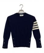 Thom Browneトムブラウン）の古着「クラシック4BARカシミアクルーネックニット/FKA001A00011」｜ネイビー