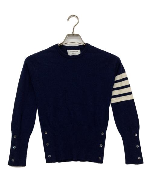 Thom Browne（トムブラウン）Thom Browne (トムブラウン) クラシック4BARカシミアクルーネックニット/FKA001A00011 ネイビー サイズ:1の古着・服飾アイテム