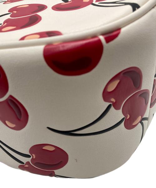 COACH（コーチ）COACH (コーチ) テリ ホーボー バッグ・チェリー プリント/CY696 ベージュ×レッドの古着・服飾アイテム