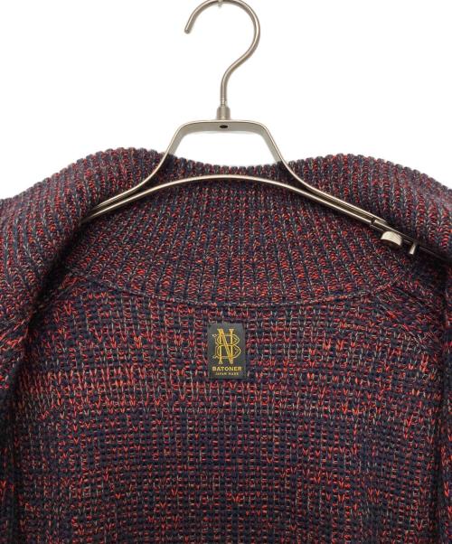 BATONER（バトナ―）BATONER (バトナ―) 25AW SIGNATURE DRIVERS KNIT/BN-25M-100 ネイビー×レッド サイズ:１の古着・服飾アイテム