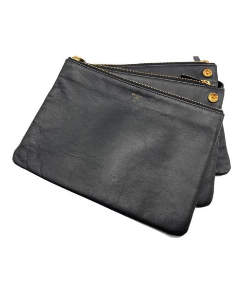 CELINE（セリーヌ）CELINE (セリーヌ) ラージトリオショルダーバック ブラックの古着・服飾アイテム