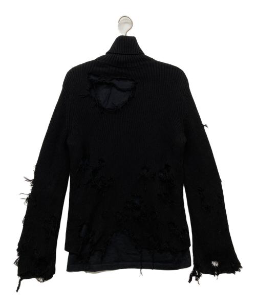 BALENCIAGA（バレンシアガ）BALENCIAGA (バレンシアガ) デストロイ加工タートルネックニットセーター/662720 T3209 ブラック サイズ:XSの古着・服飾アイテム
