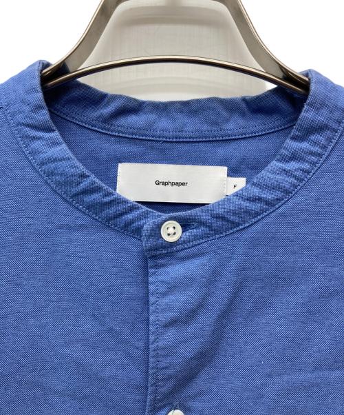 Graphpaper（グラフペーパー）Graphpaper (グラフペーパー) Oxford Oversized Band Collar Shirt/	GM233-50022B ブルー サイズ:ＦＲＥＥの古着・服飾アイテム