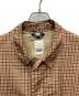 中古・古着 YSTRDY'S TMRRW (イエスタデイズトゥモロウ) ガンクラブチェック柄ステンカラーコート ブラウン サイズ:L：10000円