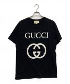 GUCCIグッチ）の古着「インターロッキングTシャツ/493117-X3Q35」｜ブラック