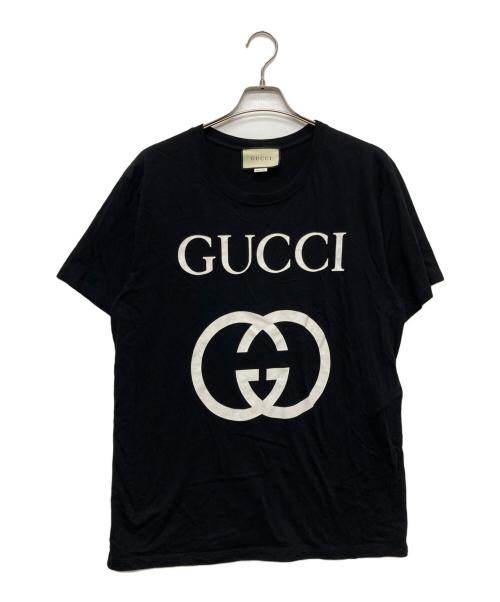 GUCCI（グッチ）GUCCI (グッチ) インターロッキングTシャツ/493117-X3Q35 ブラック サイズ:Ｌの古着・服飾アイテム