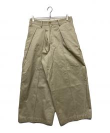 KHOKI（コッキ）の古着「Pleat-design pantsタックパンツ/	25ss-p-04」｜ベージュ