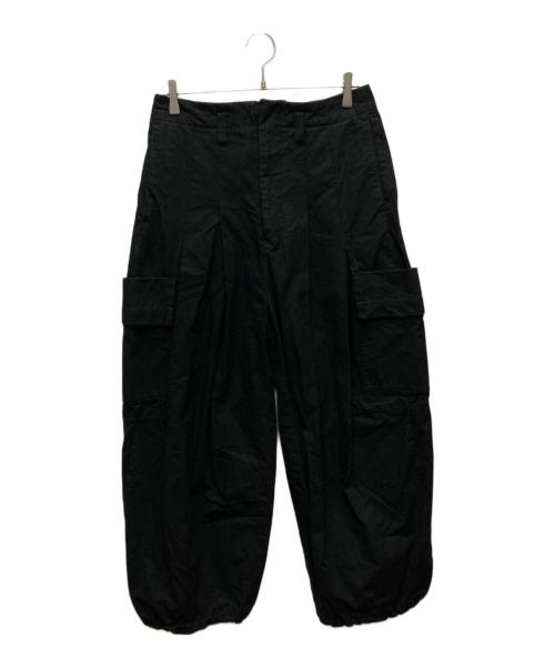 SHINYA KOZUKA（シンヤコズカ）SHINYA KOZUKA (シンヤコズカ) リップストップワイドカーゴパンツ/DERIVERYMAN ブラック サイズ:Ｓの古着・服飾アイテム