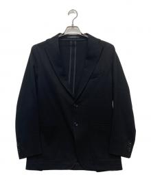 TAGLIATORE（タリアトーレ）の古着「レーヨンナイロンテクノジャージソリッド2Bジャケット/DAKAR22K/J/A30001」｜ブラック