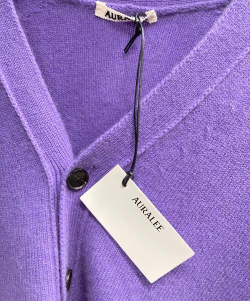 AURALEE（オーラリー）AURALEE (オーラリー) BABY CASHMERE KNIT CARDIGAN/A24AC05BC パープル サイズ:０の古着・服飾アイテム