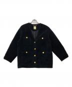 journal standard L'essageジャーナルスタンダード レサージュ）の古着「ベロアキルティングVネックブルゾン/22011370020030」｜ブラック