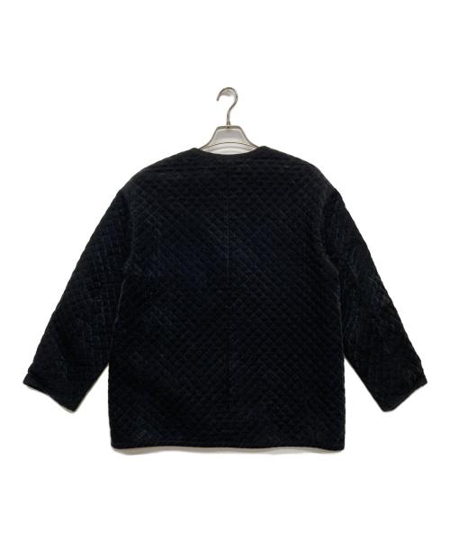 journal standard L'essage（ジャーナルスタンダード レサージュ）journal standard L'essage (ジャーナルスタンダード レサージュ) ベロアキルティングVネックブルゾン/22011370020030 ブラック サイズ:記載無しの古着・服飾アイテム