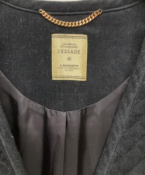 journal standard L'essage（ジャーナルスタンダード レサージュ）journal standard L'essage (ジャーナルスタンダード レサージュ) ベロアキルティングVネックブルゾン/22011370020030 ブラック サイズ:記載無しの古着・服飾アイテム