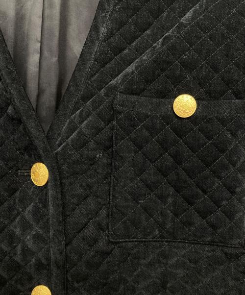 journal standard L'essage（ジャーナルスタンダード レサージュ）journal standard L'essage (ジャーナルスタンダード レサージュ) ベロアキルティングVネックブルゾン/22011370020030 ブラック サイズ:記載無しの古着・服飾アイテム