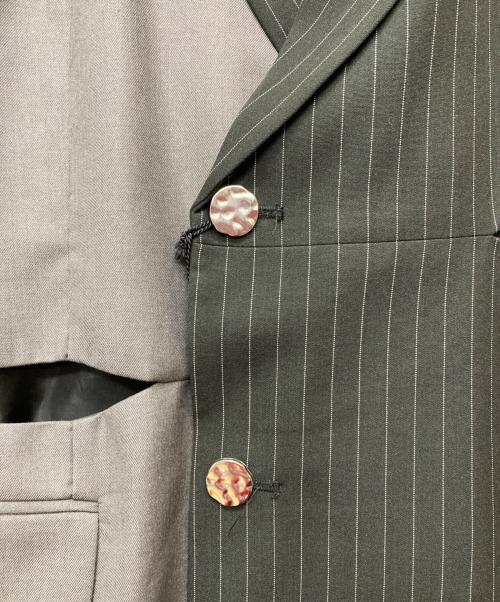 seyto（セイト）seyto (セイト) カットデザインストライプテーラードジャケット ブラック サイズ:2 未使用品の古着・服飾アイテム