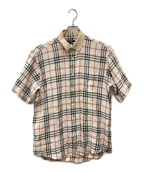 BURBERRY LONDON（バーバリーロンドン）BURBERRY LONDON (バーバリーロンドン) ノヴァチェックネンシャツ/BBW67-858 ベージュ サイズ:Lの古着・服飾アイテム