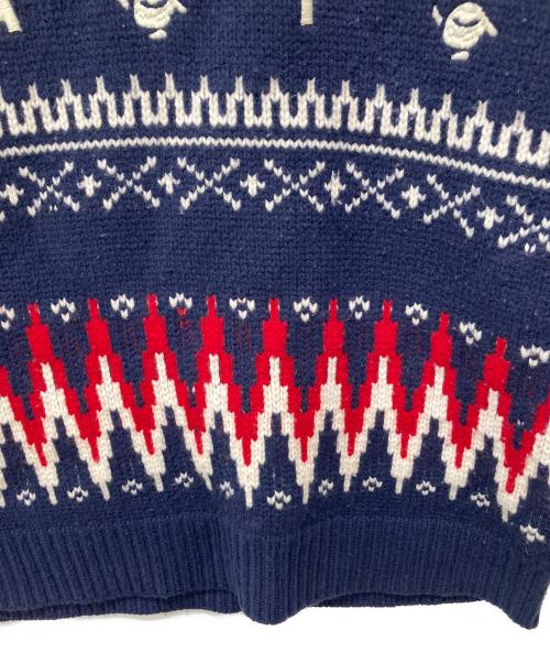 A BATHING APE（ア ベイシング エイプ）A BATHING APE (ア ベイシング エイプ) Snowflake Knit Sweater ネイビー サイズ:XLの古着・服飾アイテム