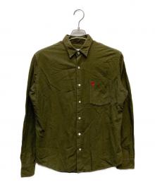 AMI PARIS（アミ パリス）の古着「Ami De Coeur エンボス ボクシー シャツ/A18C1400406」｜グリーン