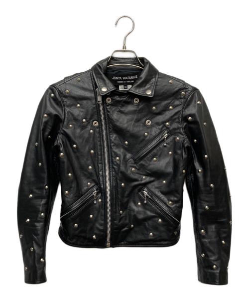 JUNYA WATANABE COMME des GARCONS（(ジュンヤワタナベ コムデギャルソン）JUNYA WATANABE COMME des GARCONS ((ジュンヤワタナベ コムデギャルソン) スタッズライダースジャケット/JP-J031 ブラック サイズ:ＸＳの古着・服飾アイテム