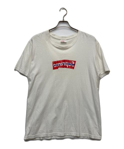 SUPREME（シュプリーム）Supreme (シュプリーム) COMME des GARCONS SHIRT (コムデギャルソンシャツ) Box Logo Tee ホワイト サイズ:Ｌの古着・服飾アイテム