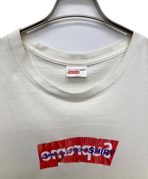 SUPREME（シュプリーム）Supreme (シュプリーム) COMME des GARCONS SHIRT (コムデギャルソンシャツ) Box Logo Tee ホワイト サイズ:Ｌの古着・服飾アイテム